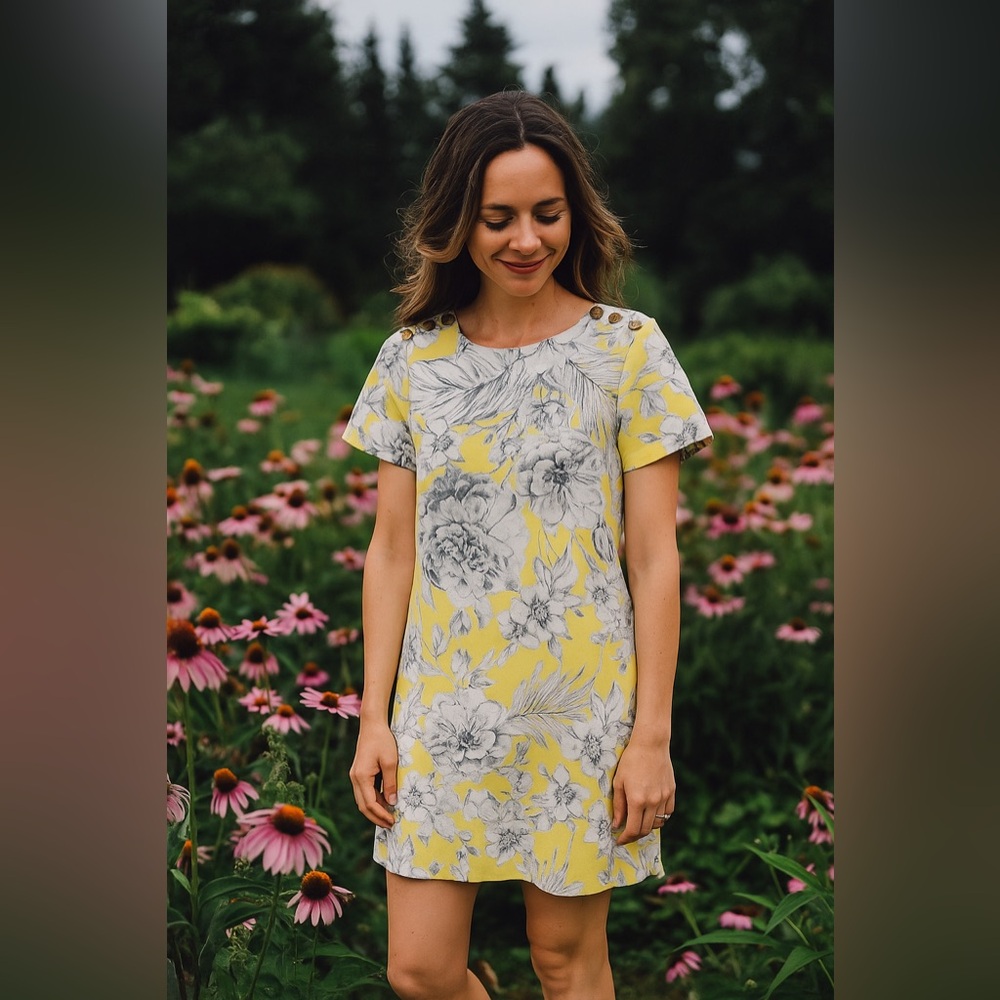Juicy Couture || Sunshine Yellow Floral Shift Dress